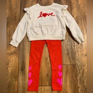 Cat & Jack Love/Heart matching set- Size: XS (4/5)